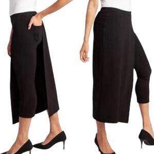 Betabrand Womens Size XXL Petite Black Sassies Capri Pant‎ Skirt Skort